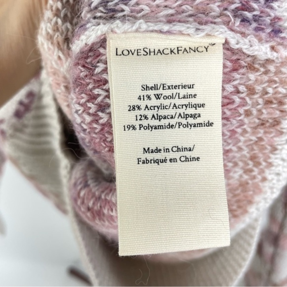 LOVESHACKFANCY Kirsten Floral Jacquard Sweater <VALENTINE> - Picture 9 of 10